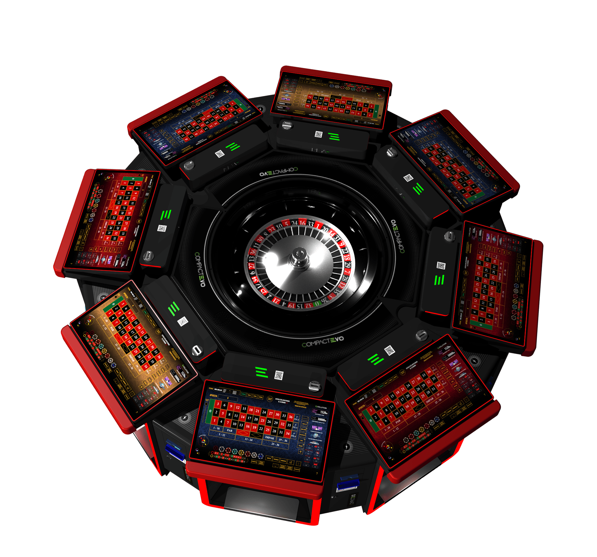 Vista general tapete de ruleta